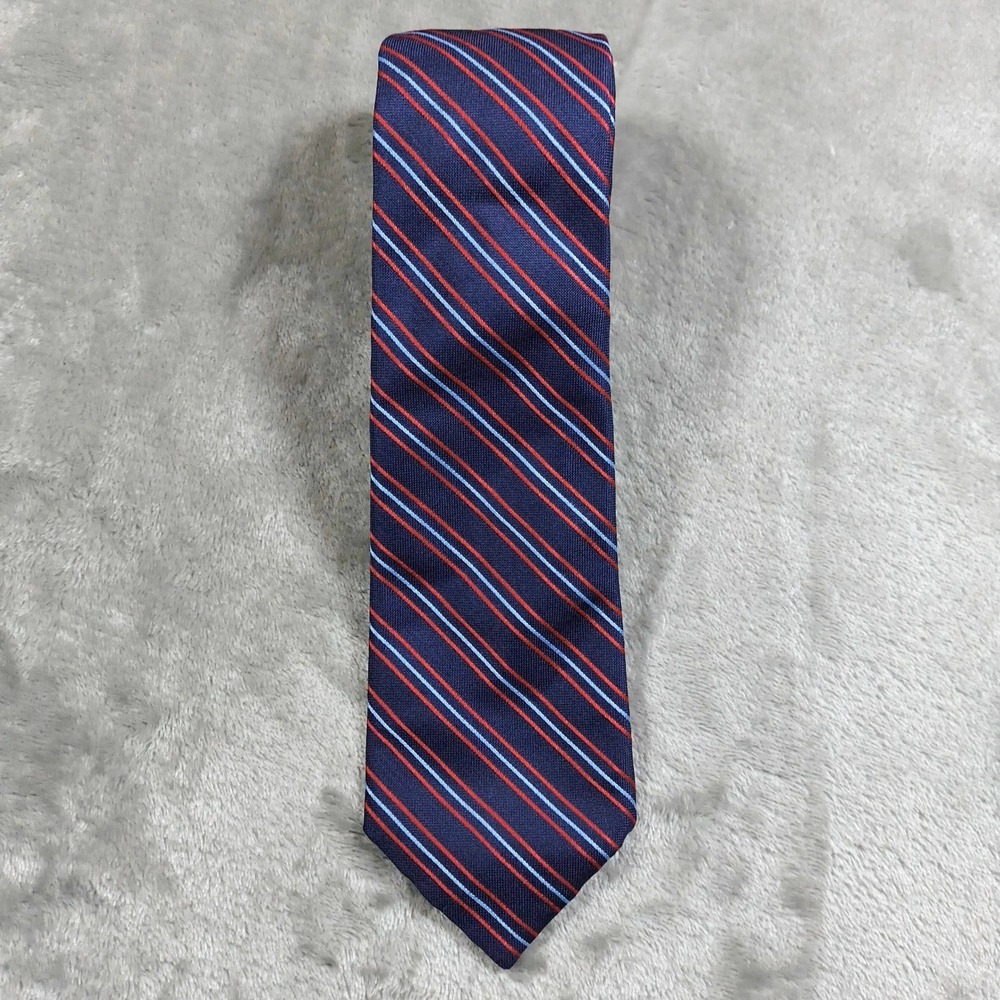 Barneys New York‎ Tie Mens Blue Red Striped Silk Italy Luxury Neckwear 59x3